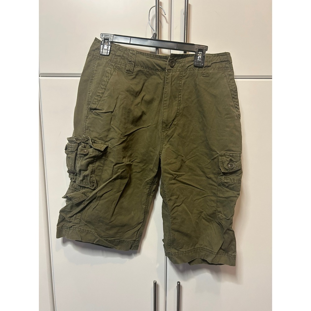 Arizona Mens Olive Green Cargo Shorts Utility‎ Cotton Twill Outdoor Casual
